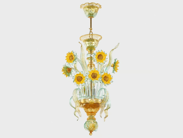 VAN GOGH SUNFLOWERS - Murano glass pendant lamp _ Sogni Di Cristallo